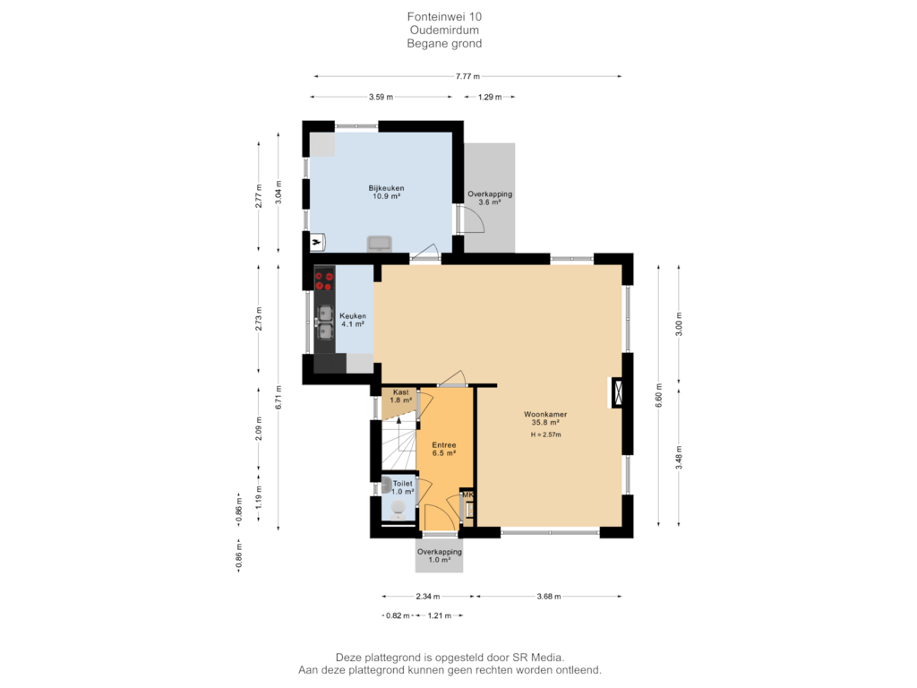 Bekijk plattegrond van Begane grond van Fonteinwei 10