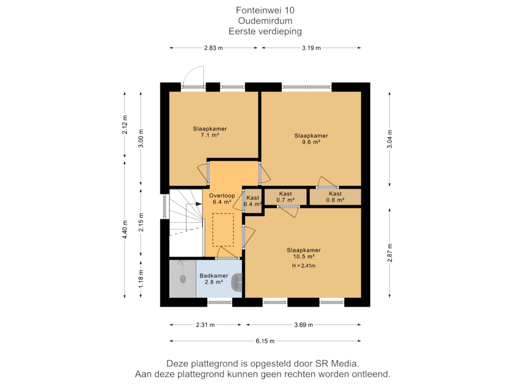 Bekijk plattegrond van Eerste verdieping van Fonteinwei 10