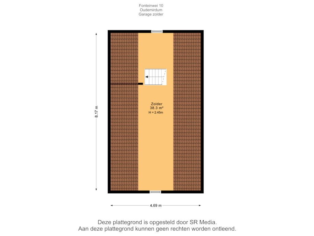 Bekijk plattegrond van Garage zolder van Fonteinwei 10