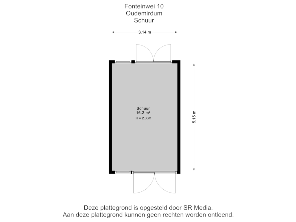 Bekijk plattegrond van Schuur van Fonteinwei 10