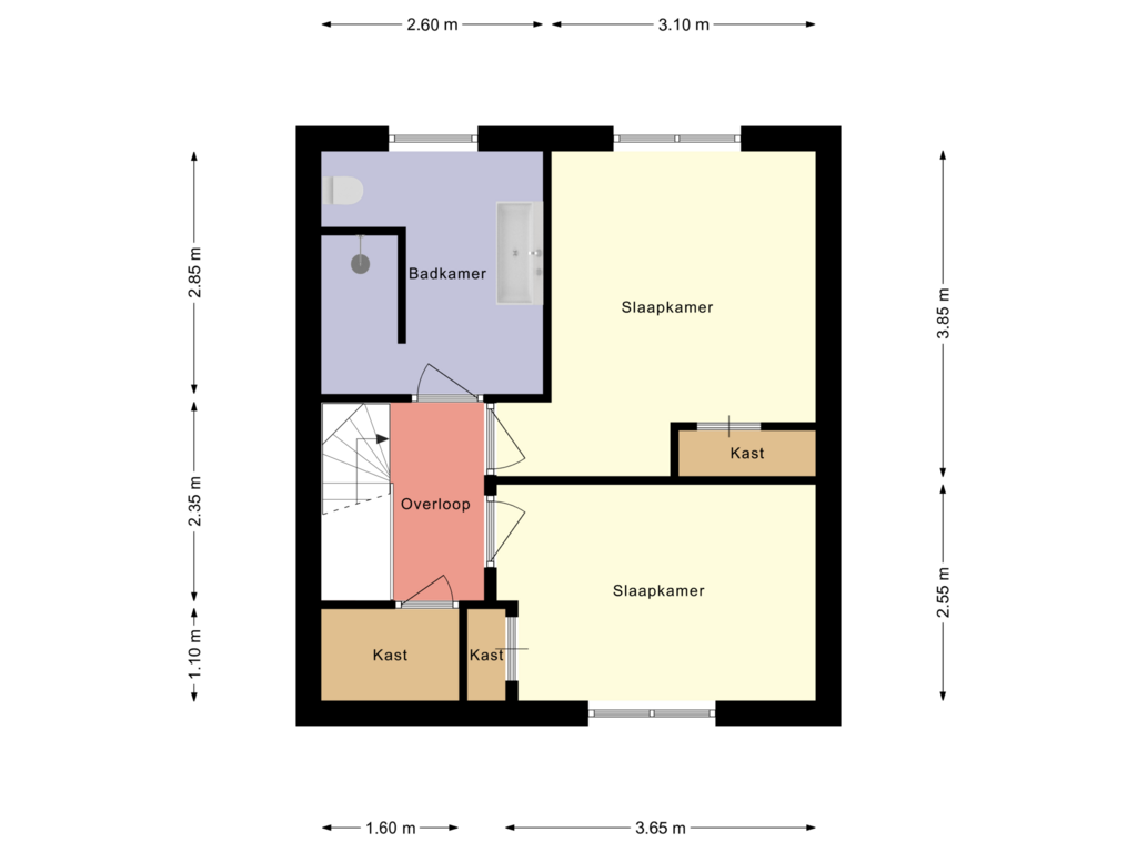 Bekijk plattegrond van 1e verdieping van Dokter Baxstraat 45