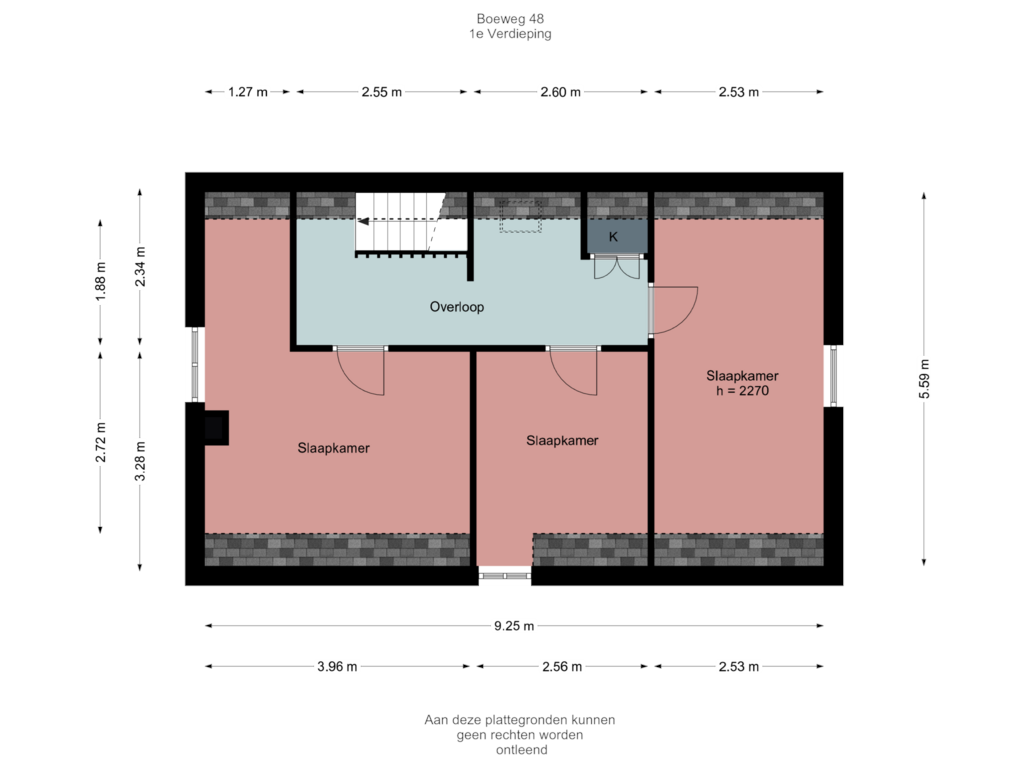 Bekijk plattegrond van 1e Verdieping van Boeweg 48