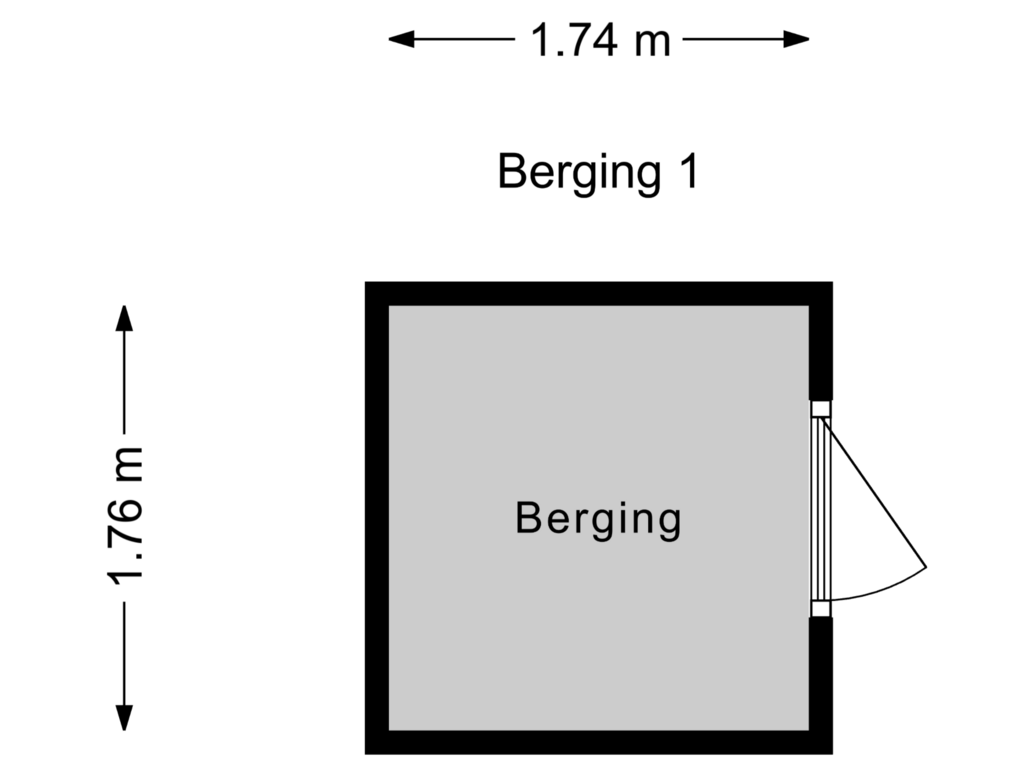 Bekijk plattegrond van Berging 1 van Groene Leeuwstraat 11