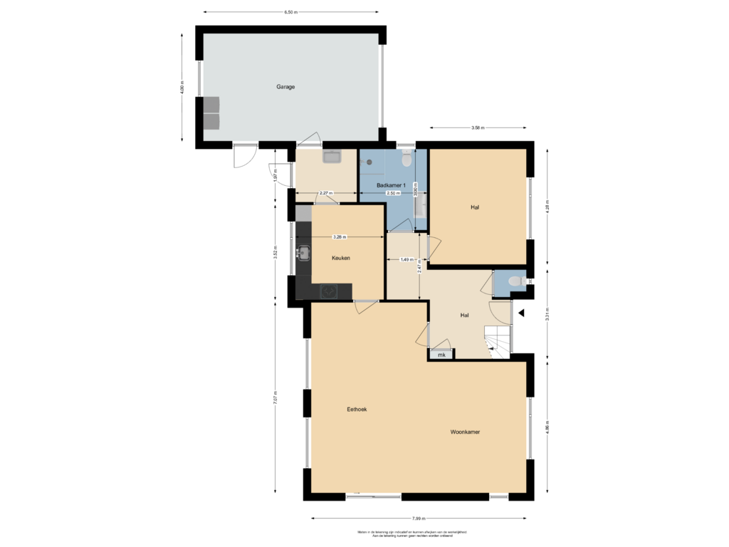 Bekijk plattegrond van Begane grond van Marga Klompelaan 21