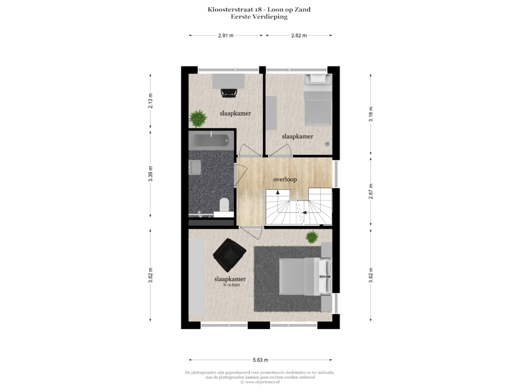 Bekijk plattegrond van EERSTE VERDIEPING van Kloosterstraat 18