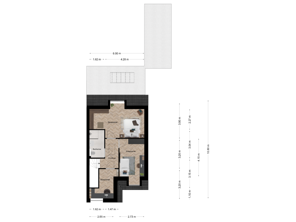 Bekijk plattegrond van 1e Verdieping van Hoofdstraat 31-A