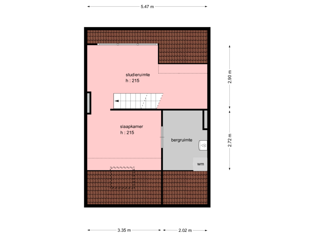 View floorplan of 2e verdieping of Rozenlaan 75