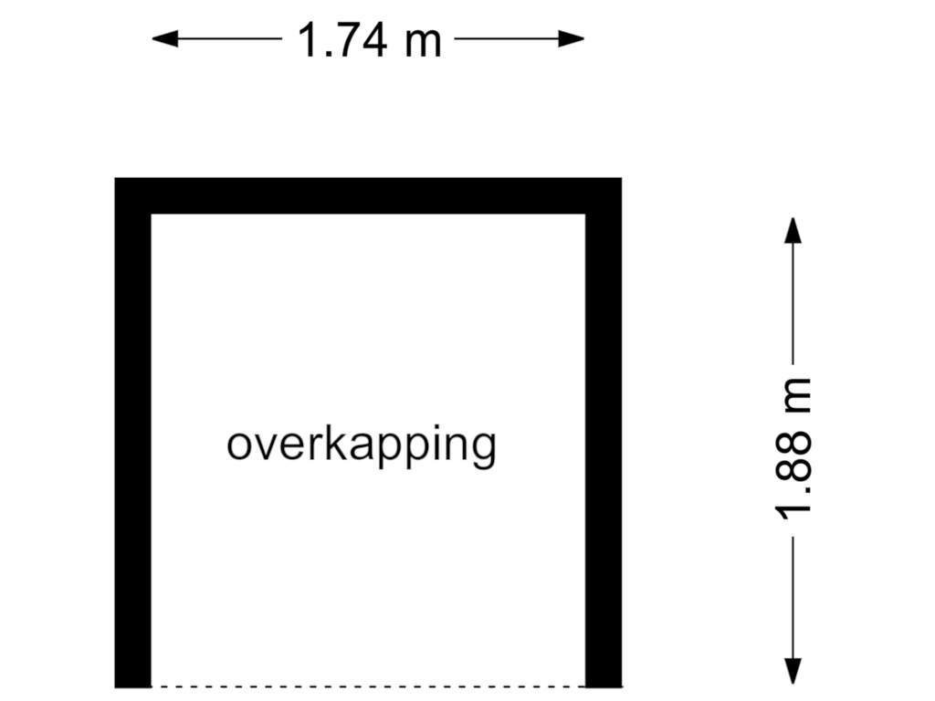 View floorplan of overkapping of Rozenlaan 75