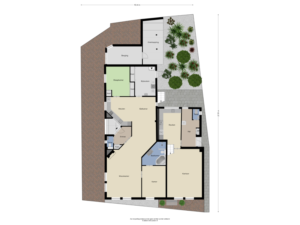 Bekijk plattegrond van Begane grond-tuin van De Krijt 8