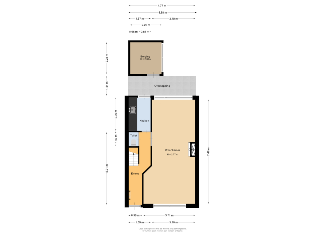 Bekijk plattegrond van Begane grond van Sint Jobstraat 18