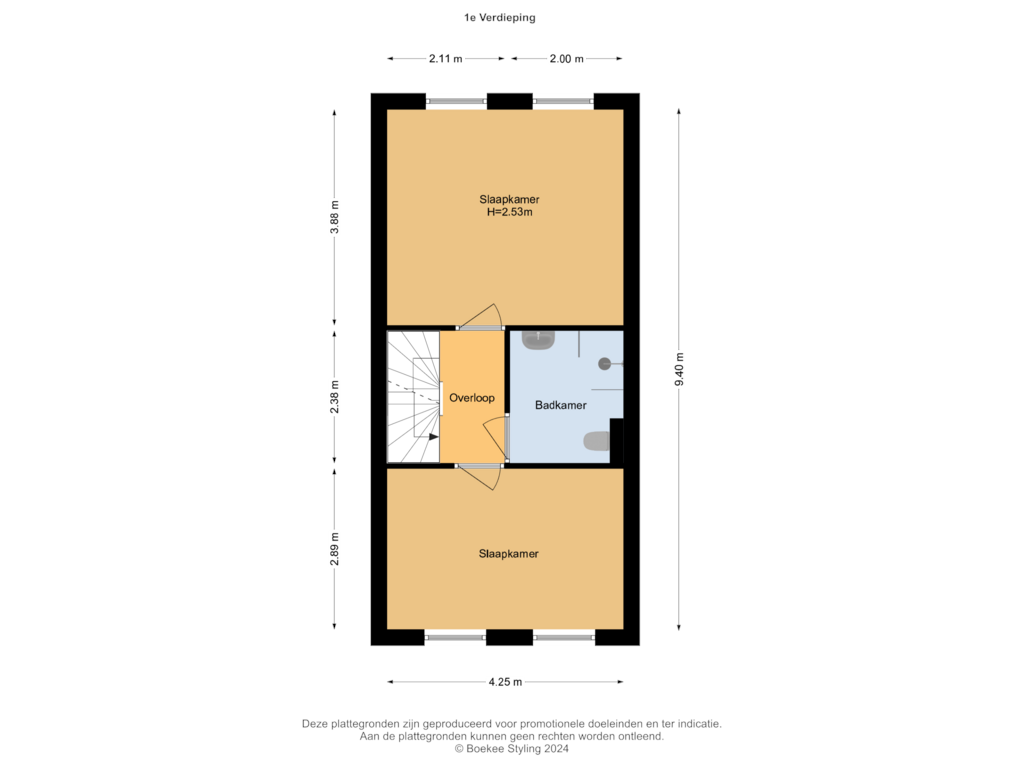 View floorplan of 1e Verdieping of Papentorenvest 68