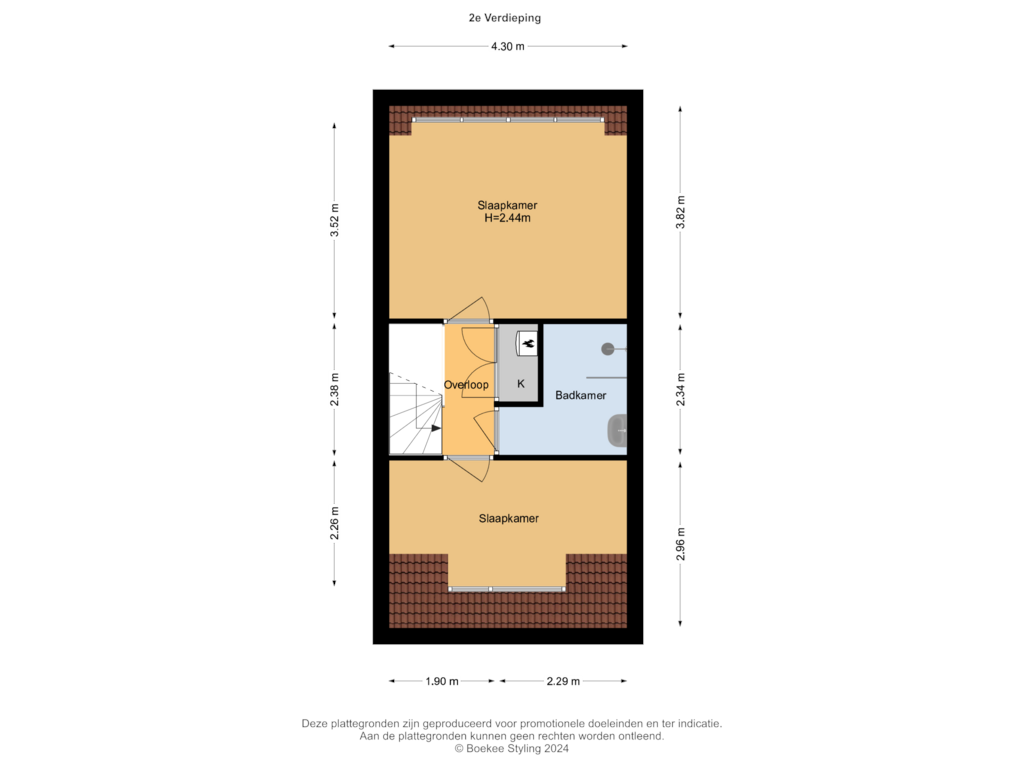 View floorplan of 2e Verdieping of Papentorenvest 68