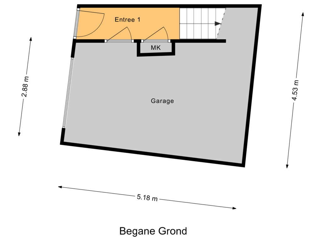 Bekijk plattegrond van Begane Grond van Vleeshouwerstraat 5