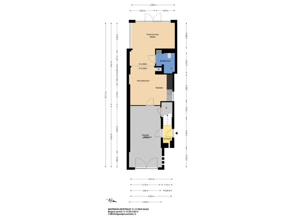 Bekijk plattegrond van Begane grond van Wapenveldestraat 11