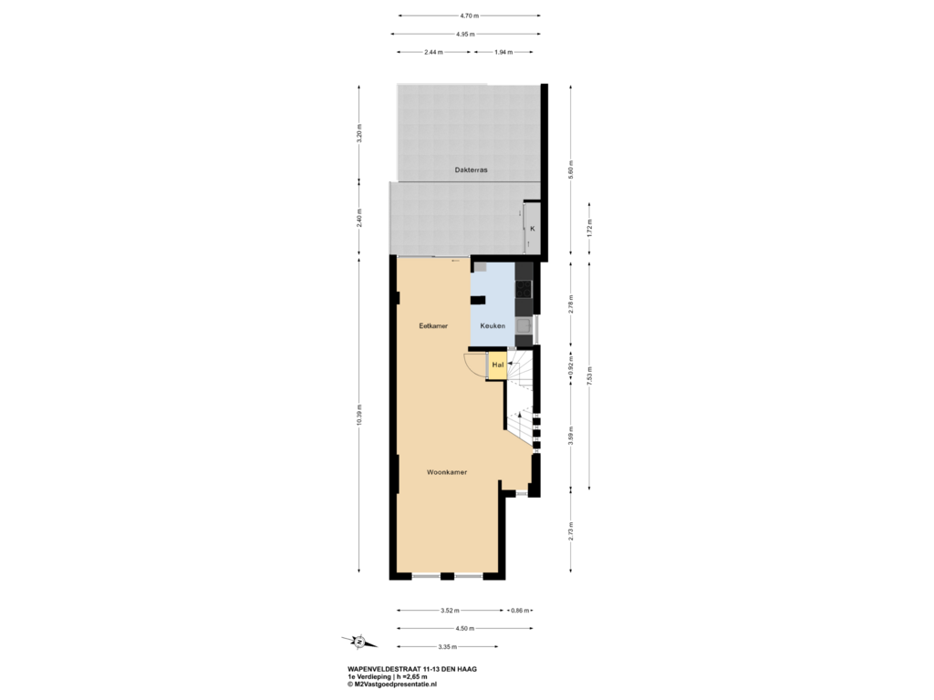 Bekijk plattegrond van 1e Verdieping van Wapenveldestraat 11