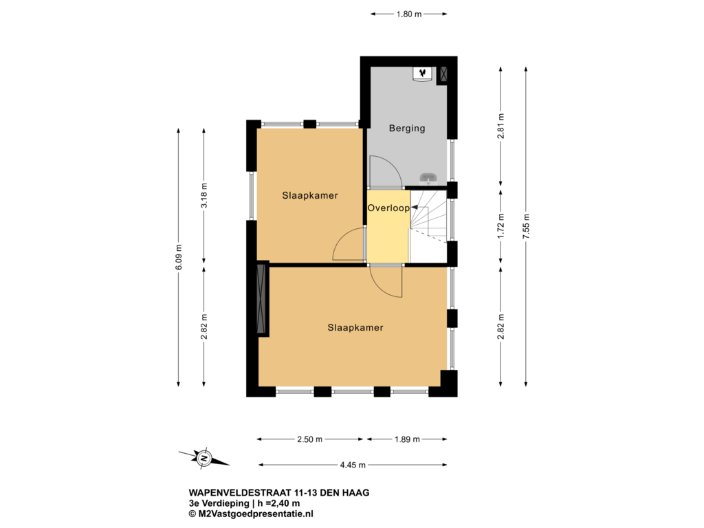 Bekijk plattegrond van 3e Verdieping van Wapenveldestraat 11