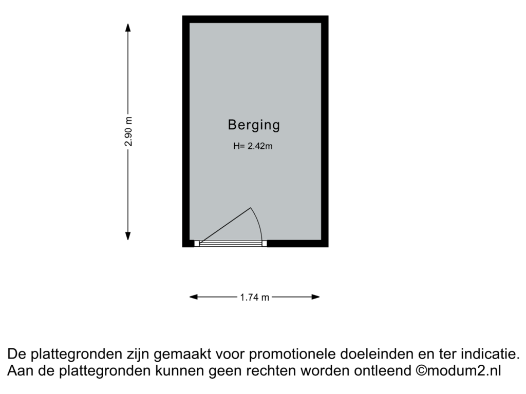 View floorplan of Berging of Julianastraat 56-K