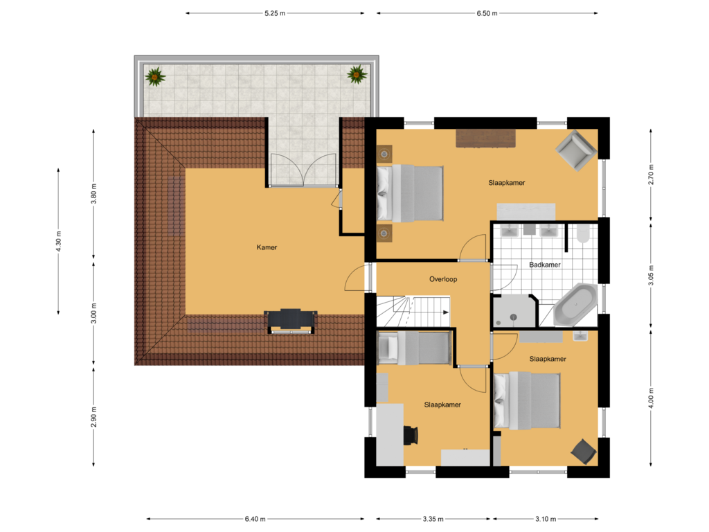 Bekijk plattegrond van 1ste verdieping van Hendrick de Keyserlaan 6