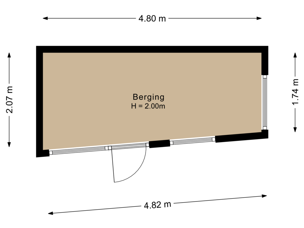 View floorplan of Berging of Westerstraat 44