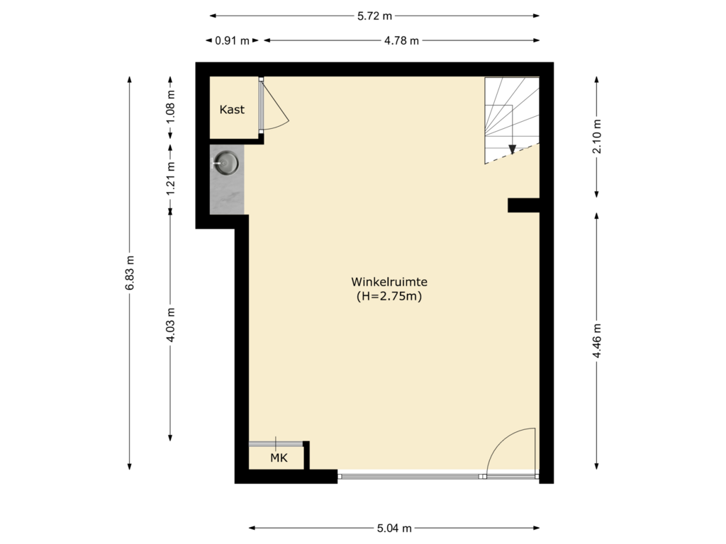 Bekijk plattegrond van begane grond van Weststraat 4