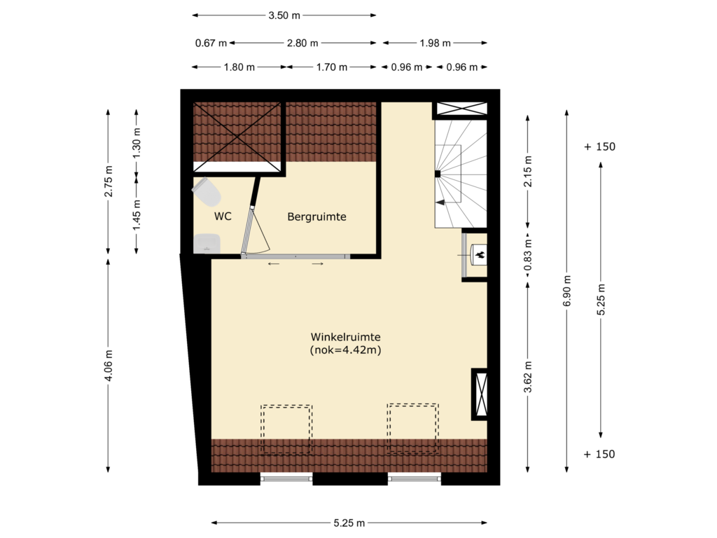 Bekijk plattegrond van eerste verdieping van Weststraat 4