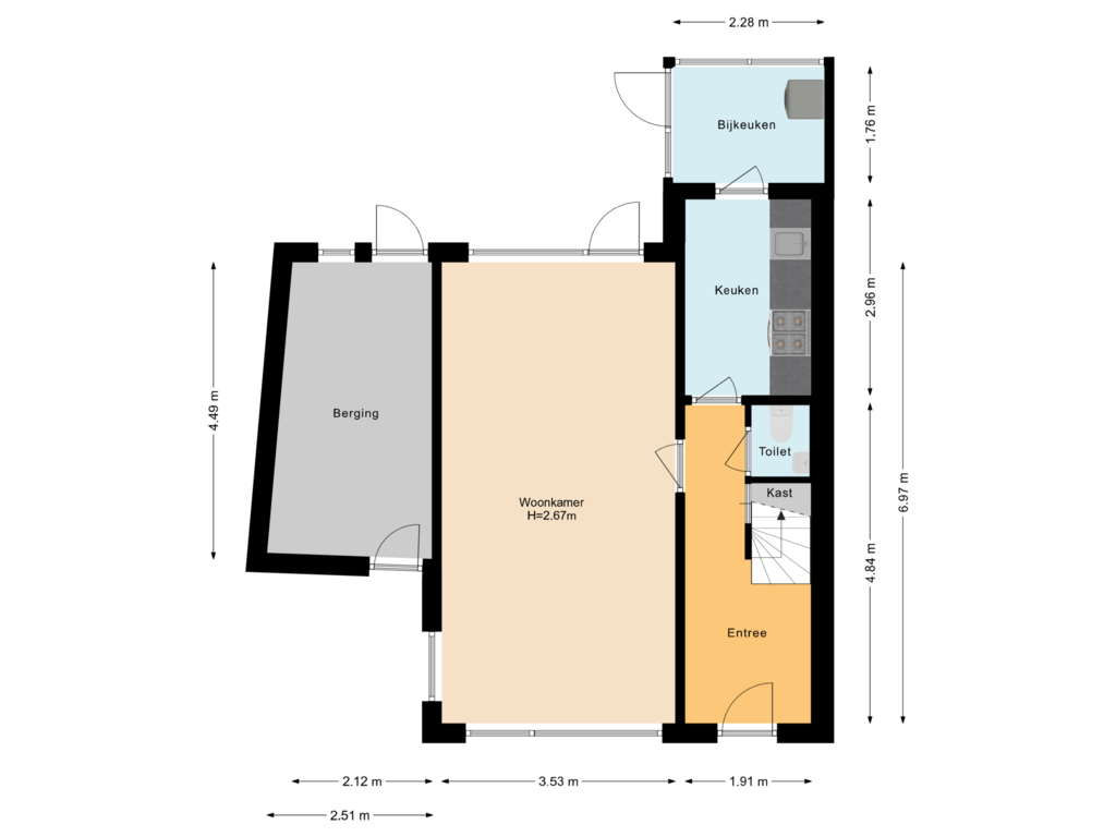 View floorplan of Begane grond of Drususstraat 42