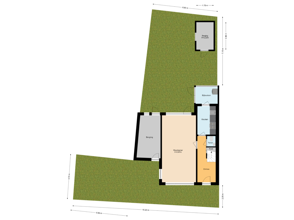 View floorplan of Situatie of Drususstraat 42