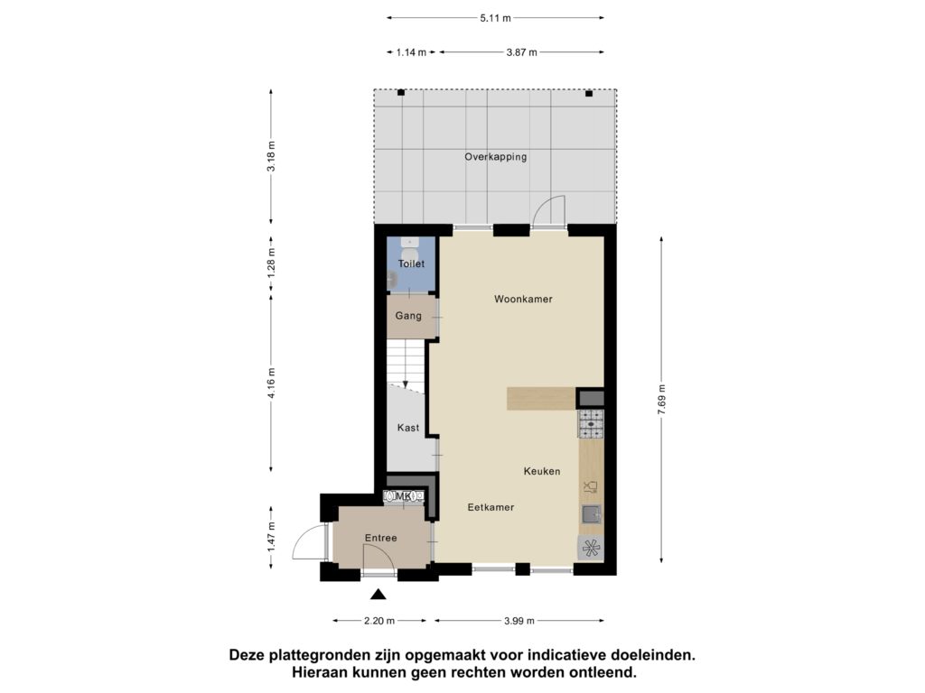 Bekijk plattegrond van Begane Grond van Hertgang 86