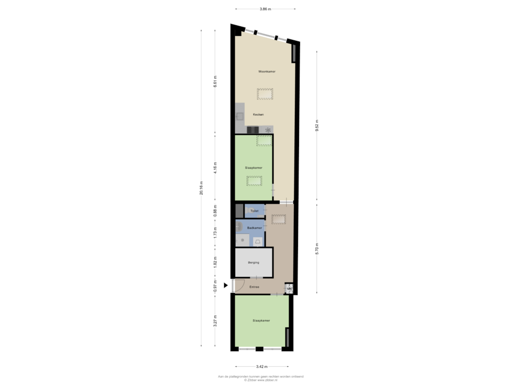 View floorplan of Appartement of Heintje Hoekssteeg 5-D