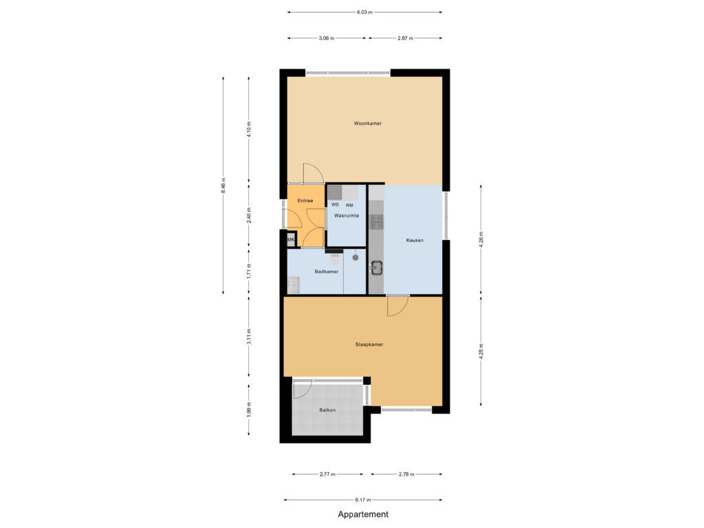 View floorplan of Appartement of Korfakker 48