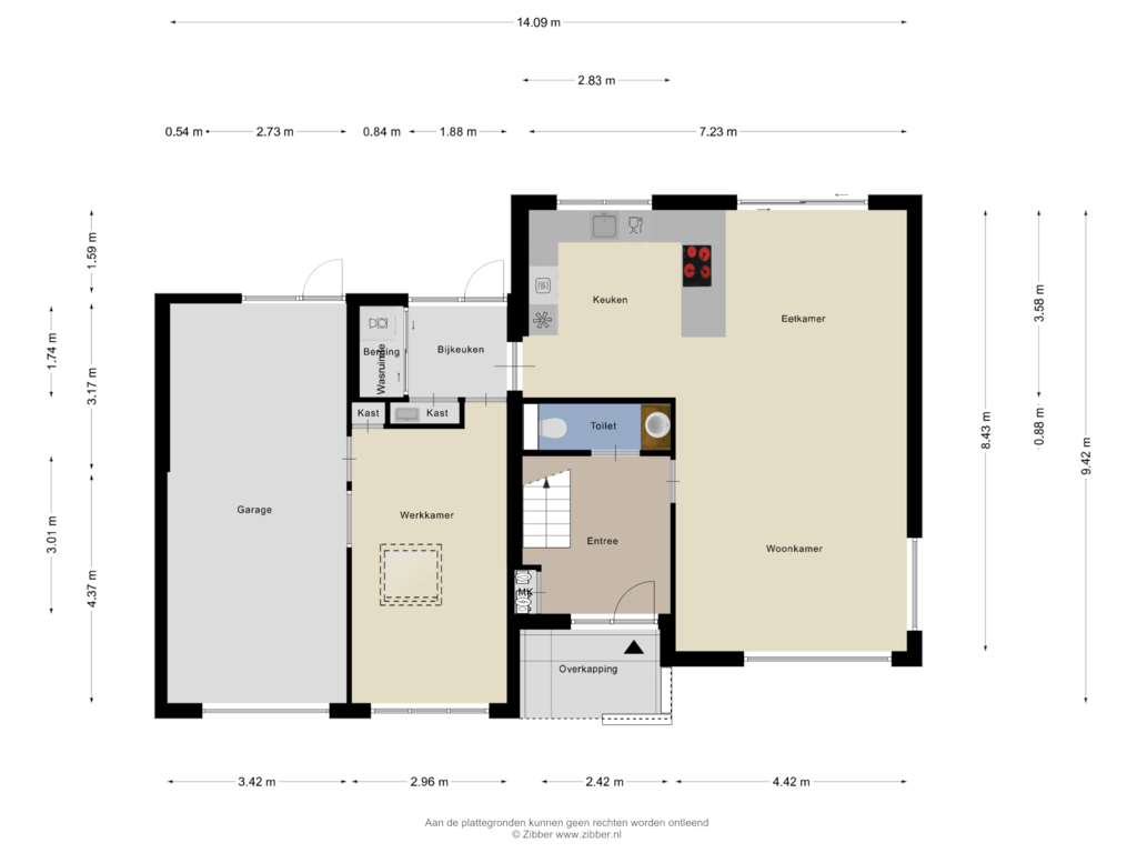 View floorplan of Begane Grond of Vonderstraat 24