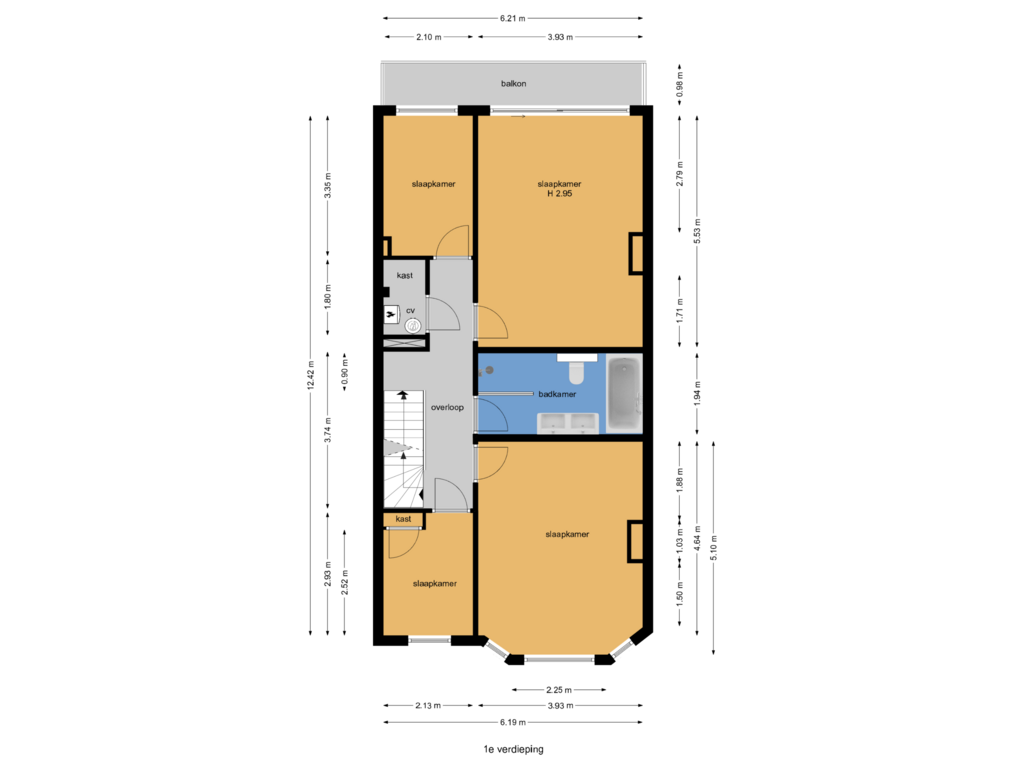 Bekijk plattegrond van 1e verdieping van Gevers Deynootweg 143