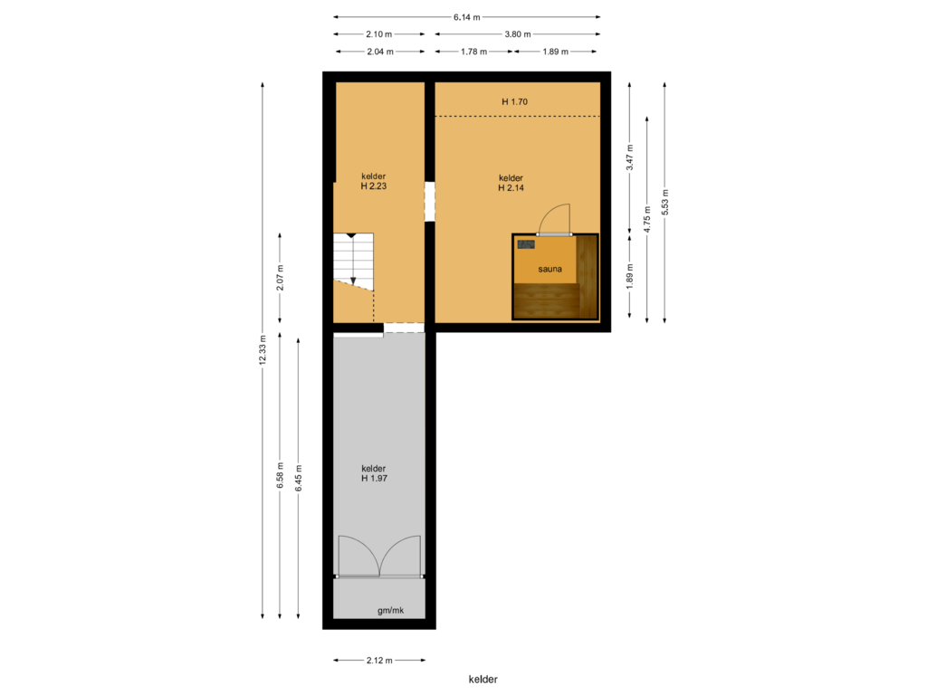 Bekijk plattegrond van kelder van Gevers Deynootweg 143