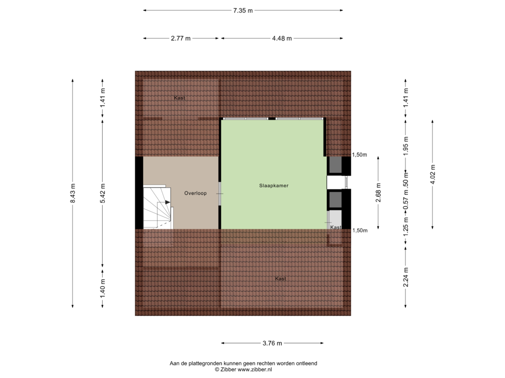 View floorplan of Tweede Verdieping of Vonderstraat 24