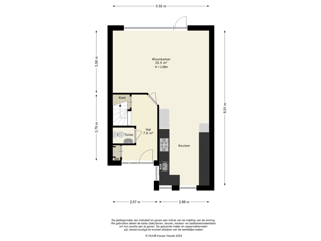 View floorplan of Begane grond of Groenhof 92