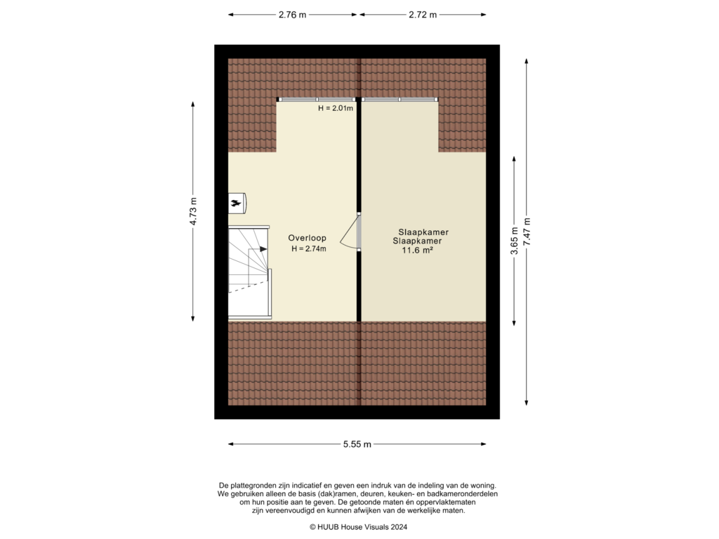 View floorplan of Tweede verdieping of Groenhof 92