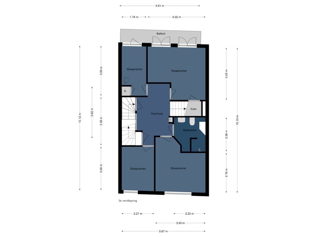 Bekijk plattegrond van 3e verdieping van Willem de Zwijgerlaan 65-3