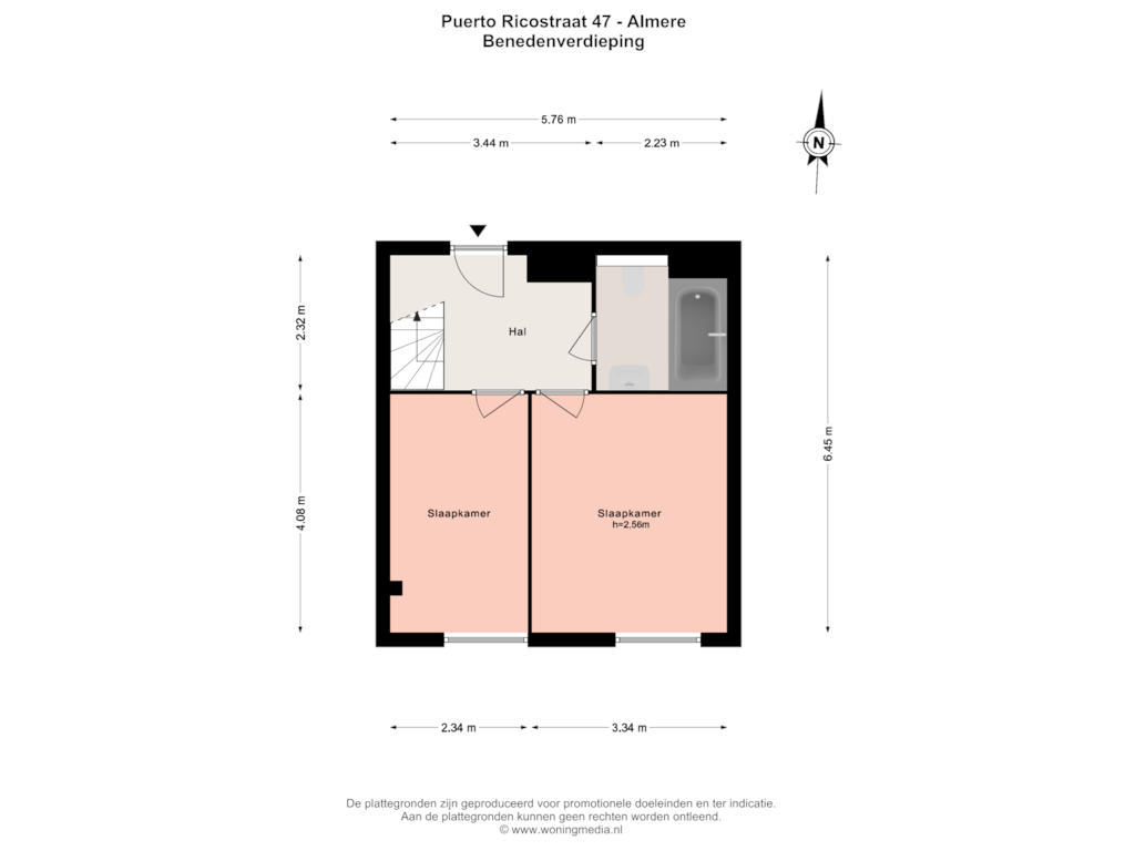 Bekijk plattegrond van Benedenverdieping van Puerto Ricostraat 47