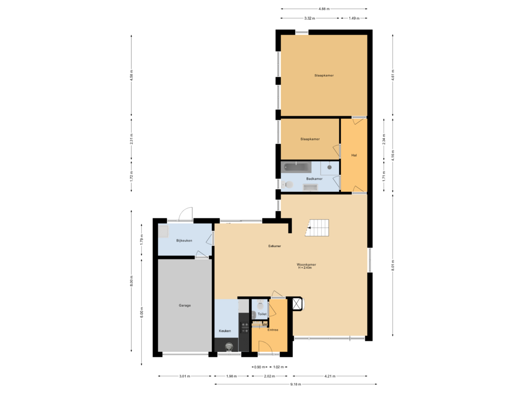 Bekijk plattegrond van Begane grond van Dr. Kolfflaan 84