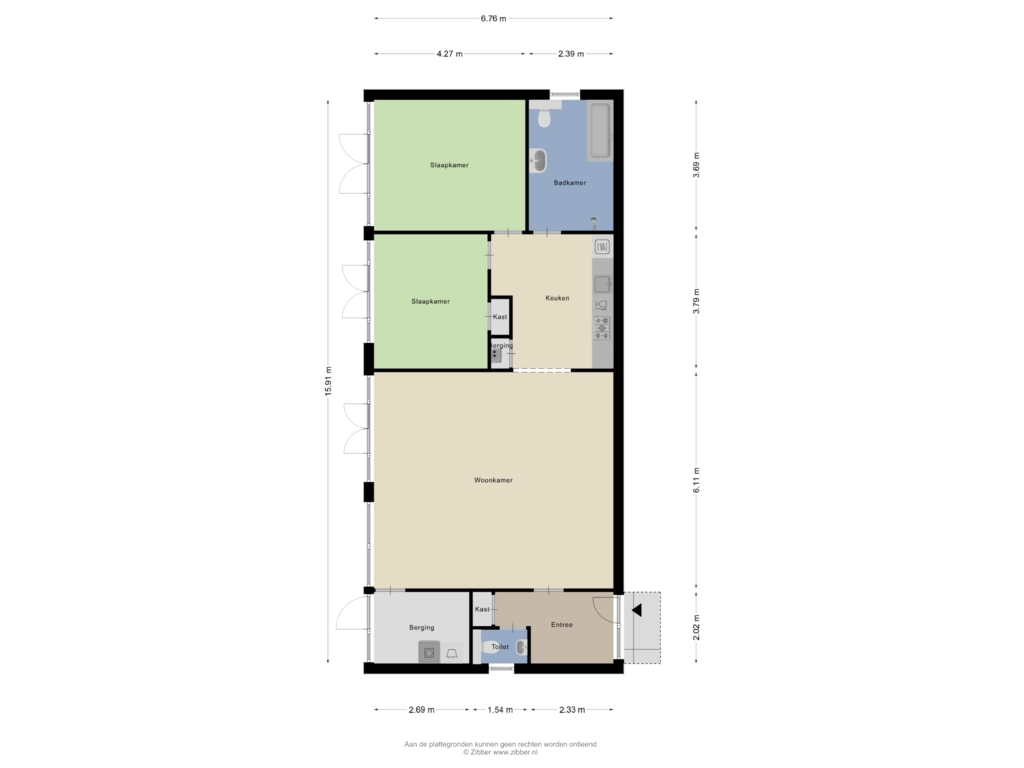 Bekijk plattegrond van Begane Grond van Oosterweg 7-C