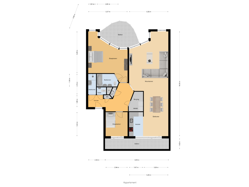 Bekijk plattegrond van Appartement van Meestoof 154