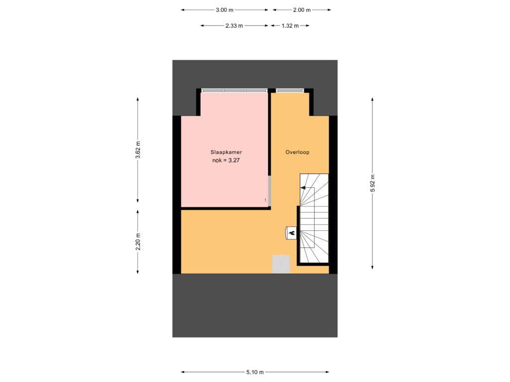 Bekijk plattegrond van tweede etage van Winterkoningstraat 16