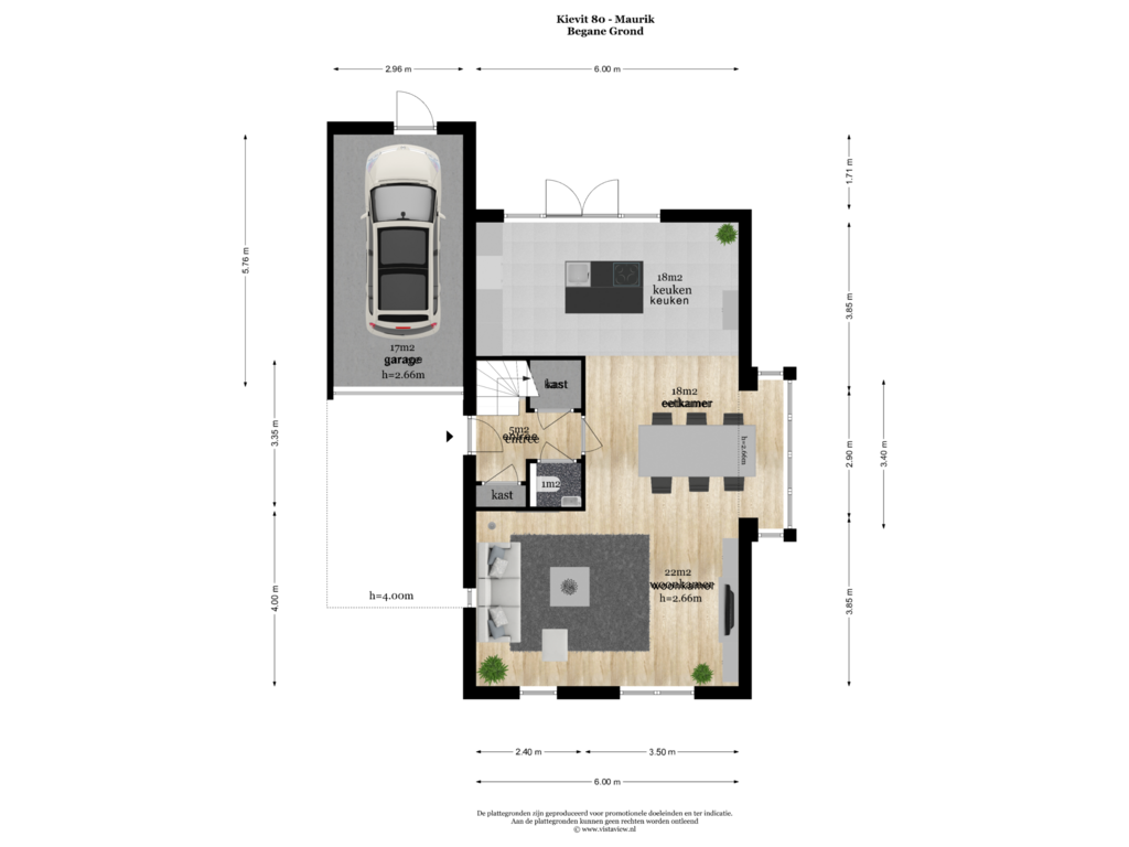 Bekijk plattegrond van BEGANE GROND van Kievit 80