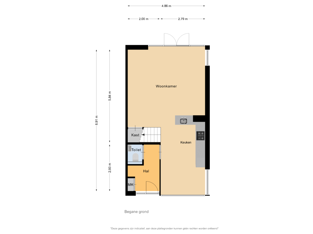 Bekijk plattegrond van Begane grond van Radarstraat 193