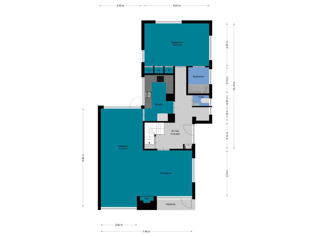 Bekijk plattegrond van Begane grond van Hein Keverweg 14