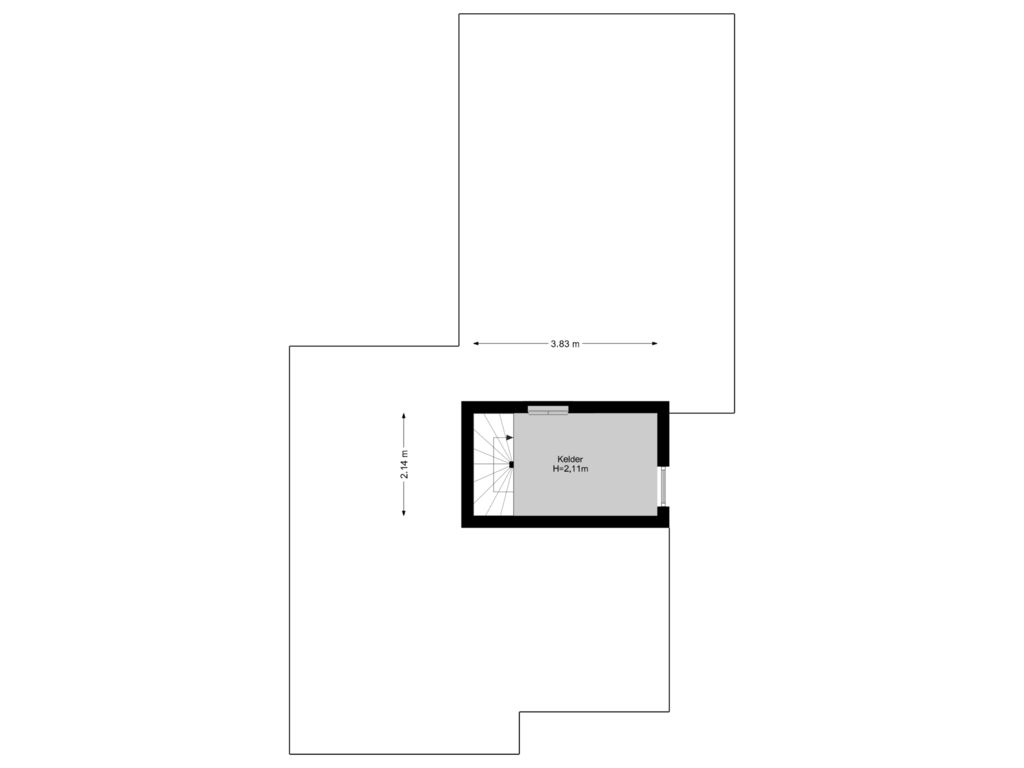 Bekijk plattegrond van Kelder van Hein Keverweg 14