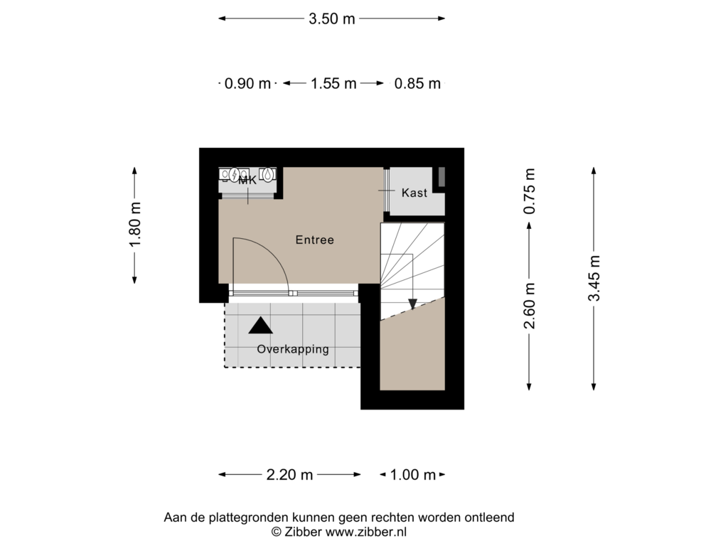 Bekijk plattegrond van Begane Grond van Oosterweg 7-B