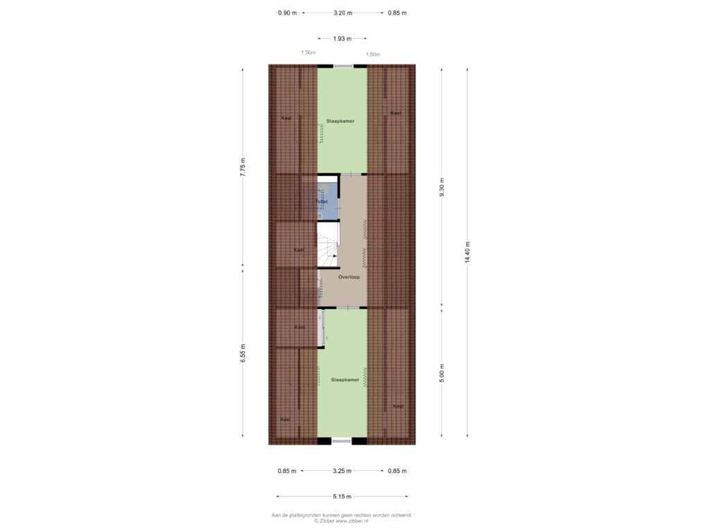 Bekijk plattegrond van Tweede Verdieping van Oosterweg 7-B