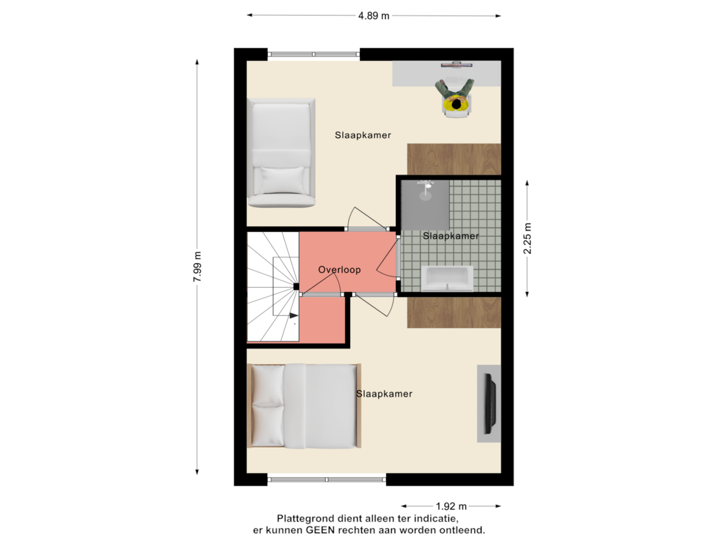 View floorplan of 1e Etage of Waardenburgdam 7