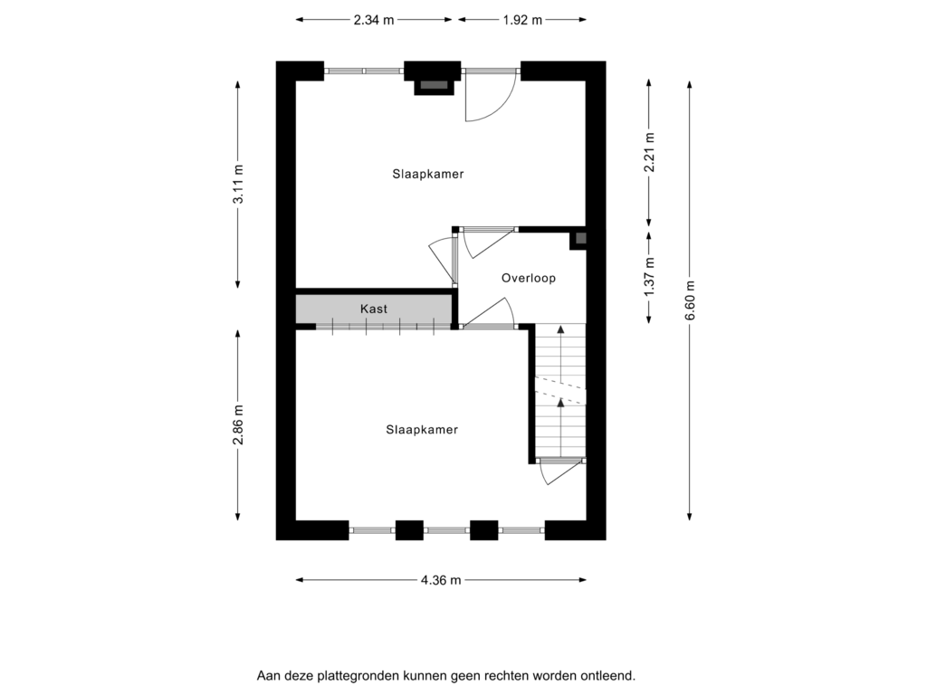 View floorplan of Eerste verdieping of President Steijnstraat 96